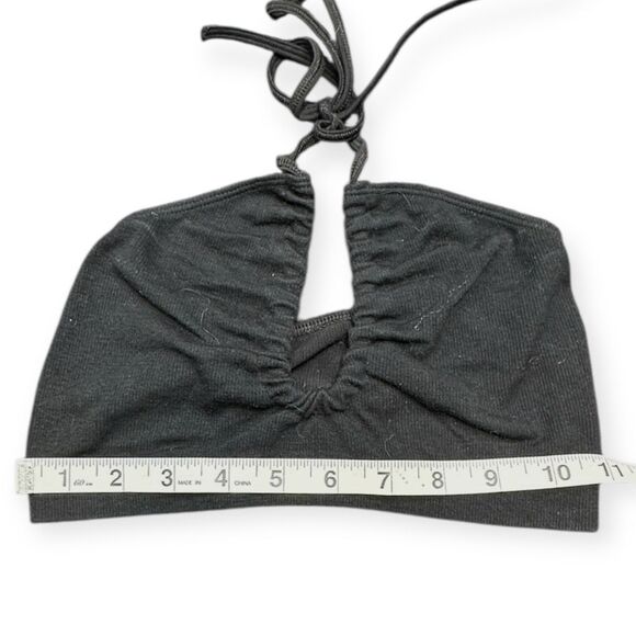 OUT FROM UNDER FOR URBAN OUTFITTERS Black Ribbed Keyhole Halter Bralette Size XS - Picture 5 of 5
